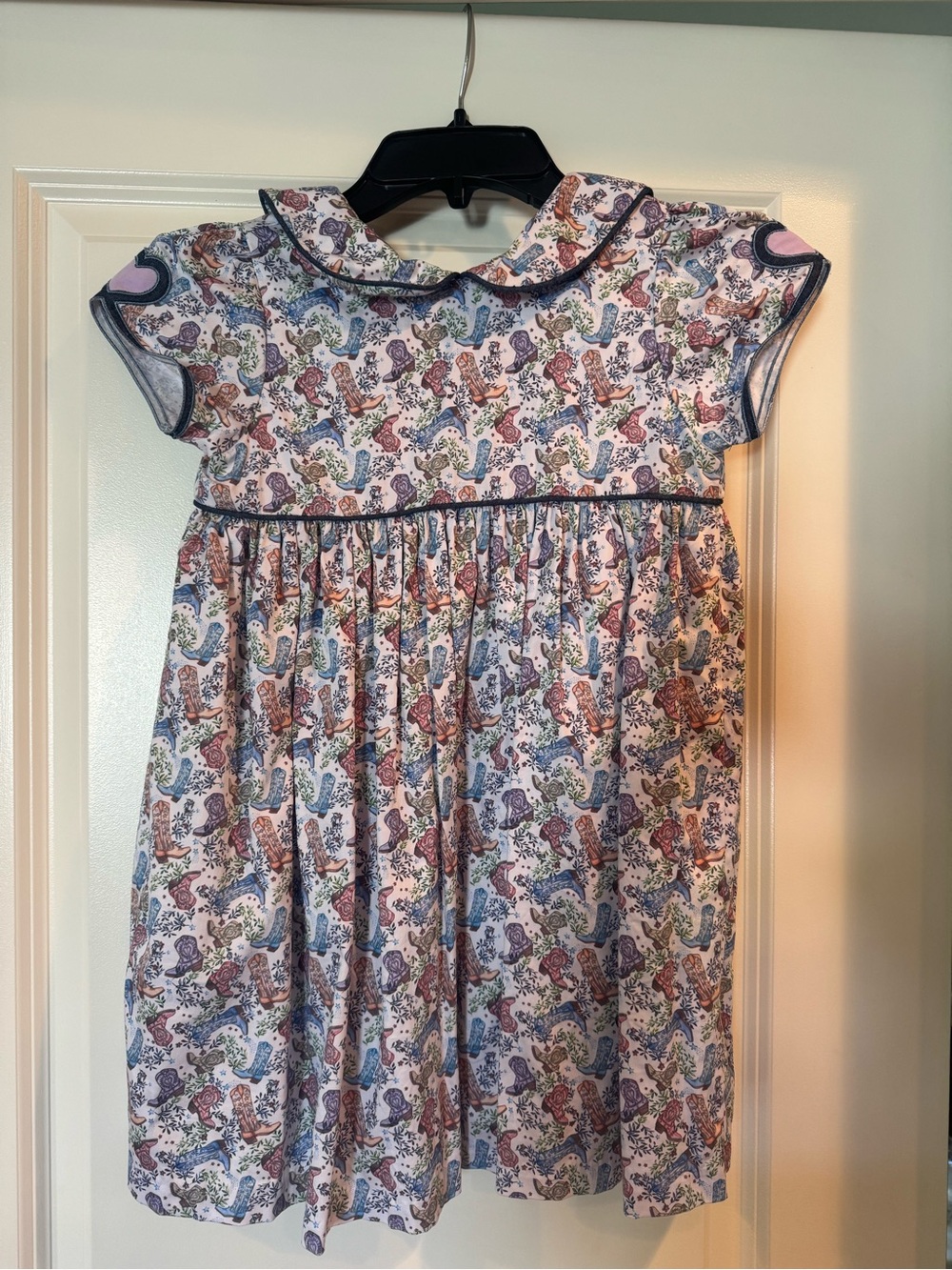 Girls' Multicolor Paisley Peter Pan Collar Dress